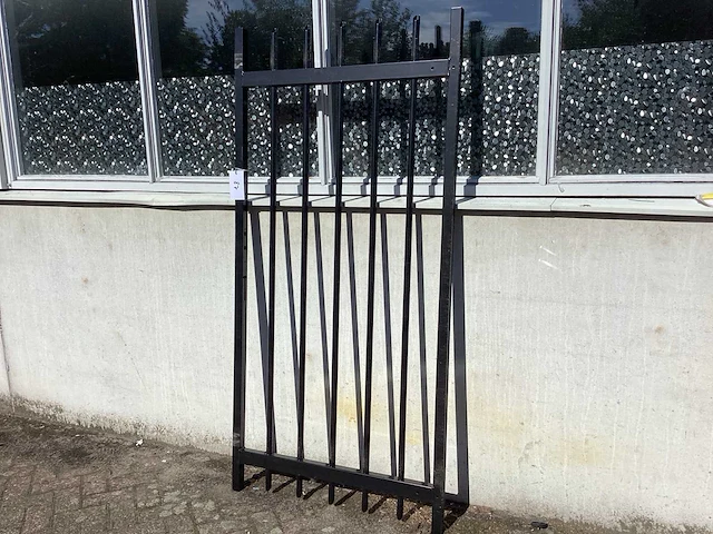 Heras poort 95 x 200cm zwart gepoedercoat - afbeelding 2 van  6