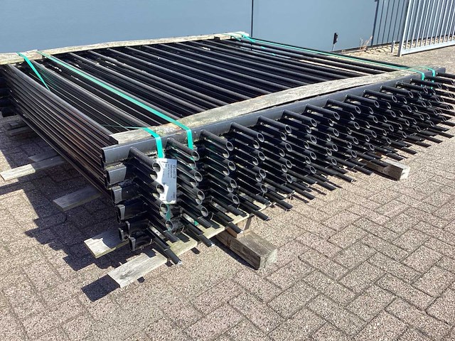Heras spijlenhek zwart (11x) - afbeelding 1 van  11