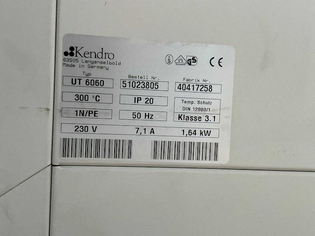 Hereaus ut6060 laboratoriumoven - afbeelding 4 van  4