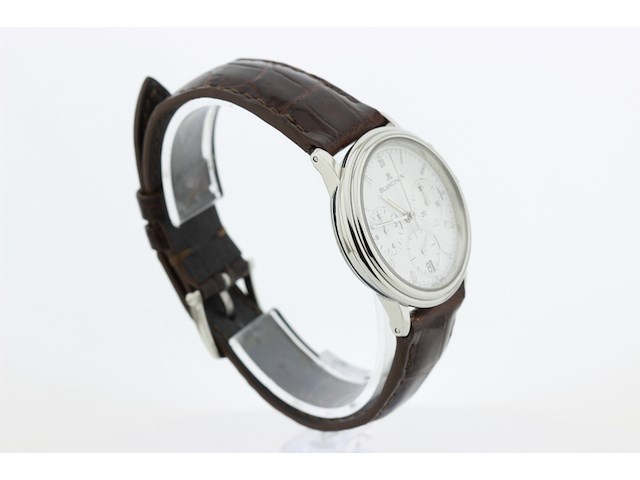Heren chronograaf polshorloge, blanpain, villeret chronograaf, witte wijzerplaat, ca. 2000 - afbeelding 2 van  14