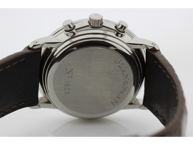 Heren chronograaf polshorloge, blanpain, villeret chronograaf, witte wijzerplaat, ca. 2000 - afbeelding 8 van  14