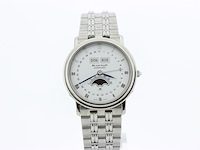 Heren chronograaf polshorloge, blanpain, villeret triple calender, witte wijzerplaat, ca. 2000