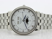 Heren chronograaf polshorloge, blanpain, villeret triple calender, witte wijzerplaat, ca. 2000 - afbeelding 4 van  8