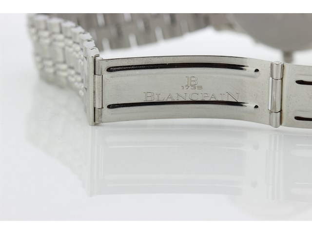 Heren chronograaf polshorloge, blanpain, villeret triple calender, witte wijzerplaat, ca. 2000 - afbeelding 6 van  8