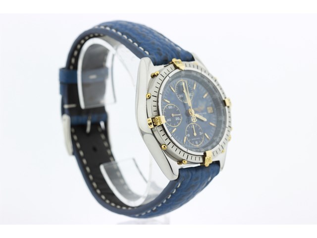 Heren chronograaf polshorloge, breitling, chronomat, blauwe wijzerplaat, ca. 2000 - afbeelding 2 van  8