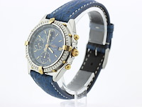Heren chronograaf polshorloge, breitling, chronomat, blauwe wijzerplaat, ca. 2000 - afbeelding 3 van  8