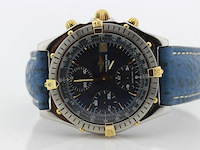 Heren chronograaf polshorloge, breitling, chronomat, blauwe wijzerplaat, ca. 2000 - afbeelding 4 van  8
