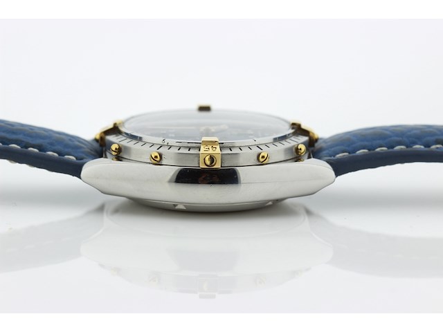 Heren chronograaf polshorloge, breitling, chronomat, blauwe wijzerplaat, ca. 2000 - afbeelding 8 van  8