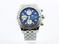 Heren chronograaf polshorloge, breitling, chronomat evolution, blauwe wijzerplaat, ca. 2010