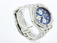 Heren chronograaf polshorloge, breitling, chronomat evolution, blauwe wijzerplaat, ca. 2010 - afbeelding 2 van  11