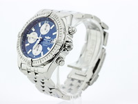 Heren chronograaf polshorloge, breitling, chronomat evolution, blauwe wijzerplaat, ca. 2010 - afbeelding 3 van  11