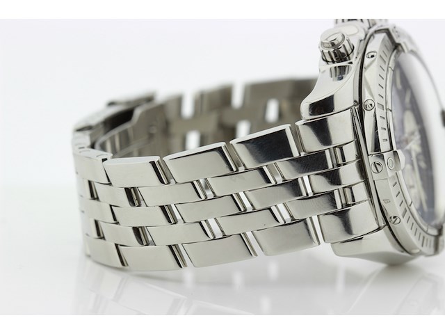 Heren chronograaf polshorloge, breitling, chronomat evolution, blauwe wijzerplaat, ca. 2010 - afbeelding 5 van  11