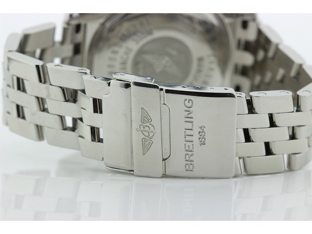 Heren chronograaf polshorloge, breitling, chronomat evolution, blauwe wijzerplaat, ca. 2010 - afbeelding 7 van  11