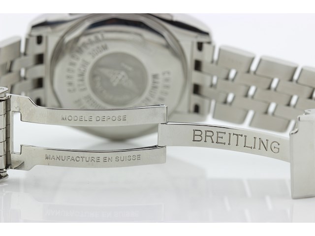 Heren chronograaf polshorloge, breitling, chronomat evolution, blauwe wijzerplaat, ca. 2010 - afbeelding 8 van  11