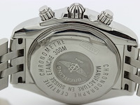 Heren chronograaf polshorloge, breitling, chronomat evolution, blauwe wijzerplaat, ca. 2010 - afbeelding 9 van  11