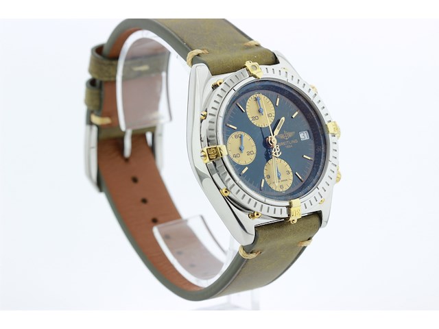 Heren chronograaf polshorloge, breitling, chronomat, groene wijzerplaat, ca. 2000 - afbeelding 2 van  7