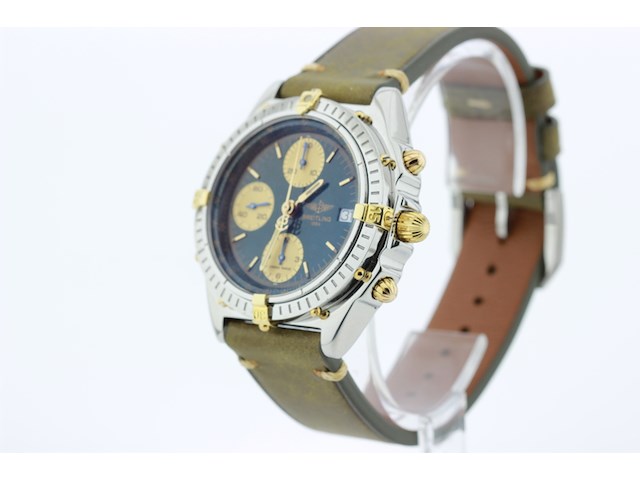 Heren chronograaf polshorloge, breitling, chronomat, groene wijzerplaat, ca. 2000 - afbeelding 3 van  7