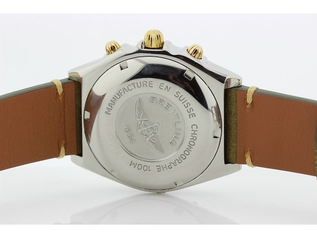 Heren chronograaf polshorloge, breitling, chronomat, groene wijzerplaat, ca. 2000 - afbeelding 5 van  7