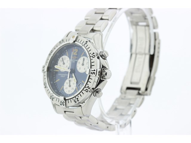 Heren chronograaf polshorloge, breitling, colt, blauwe wijzerplaat, ca. 1995 - afbeelding 3 van  8