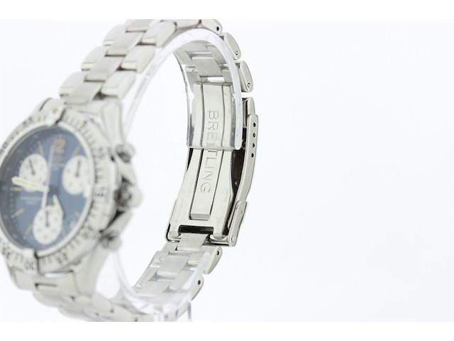 Heren chronograaf polshorloge, breitling, colt, blauwe wijzerplaat, ca. 1995 - afbeelding 4 van  8