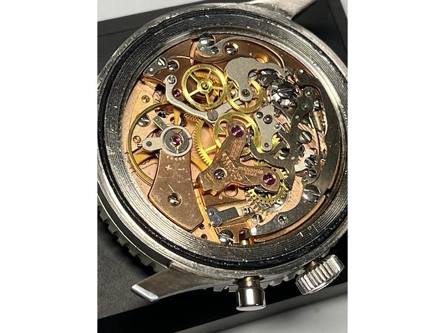Heren chronograaf polshorloge, breitling, navytimer, zwarte wijzerplaat, 60 er jaren - afbeelding 15 van  16