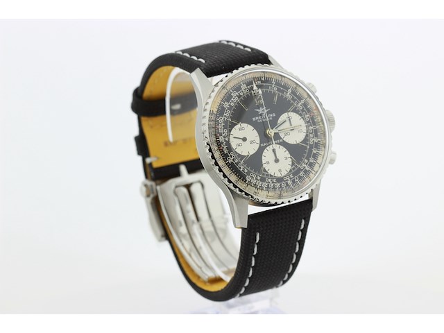 Heren chronograaf polshorloge, breitling, navytimer, zwarte wijzerplaat, 60 er jaren - afbeelding 2 van  16