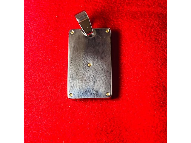 Heren dogtag pendant - goldplated santos model black carbon - afbeelding 4 van  4