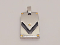 Heren dogtag pendant - goldplated santos model black carbon - afbeelding 2 van  3