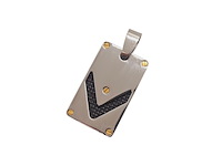 Heren dogtag pendant - goldplated santos model black carbon - afbeelding 1 van  3