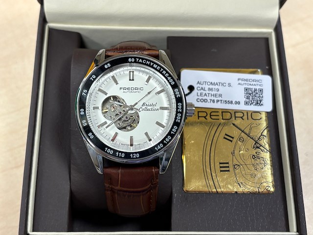 Heren horloge fredric automatic, bristol collection, bruin/ zilver - afbeelding 3 van  5