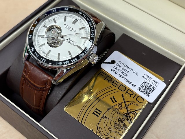 Heren horloge fredric automatic, bristol collection, bruin/ zilver - afbeelding 5 van  5
