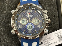 Heren horloge fredric electrochron, dual time, blauw - afbeelding 4 van  4