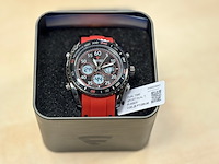 Heren horloge fredric electrochron, dual time, rood - afbeelding 1 van  4
