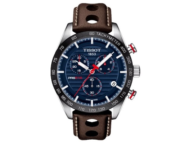Heren horloge tissot, prs 516 chronograph, brown & blue - afbeelding 1 van  1