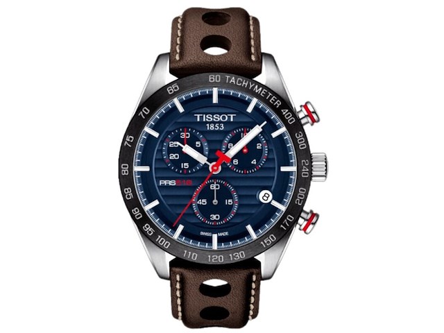 Heren horloge tissot, prs 516 chronograph, brown & blue - afbeelding 1 van  1