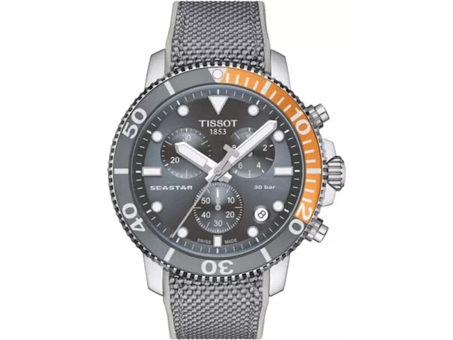 Heren horloge tissot, seastar 1000, lightblue & orange - afbeelding 1 van  1