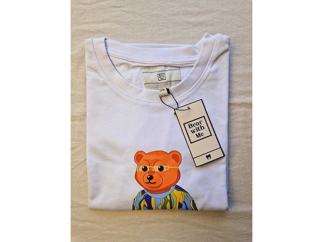 Heren kunstwerk t-shirt - bear with me - moët cartier, maat s - afbeelding 1 van  3