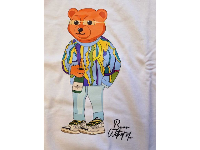 Heren kunstwerk t-shirt - bear with me - moët cartier, maat xl - afbeelding 3 van  3