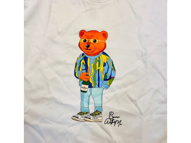 Heren kunstwerk t-shirt - bear with me - moët cartier - afbeelding 3 van  4