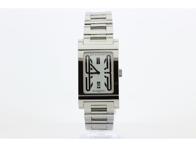 Heren polshorloge, bvlgari, rettangolo, witte wijzerplaat, ca 2000 - afbeelding 1 van  10