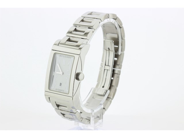 Heren polshorloge, bvlgari, rettangolo, witte wijzerplaat, ca 2000 - afbeelding 4 van  10