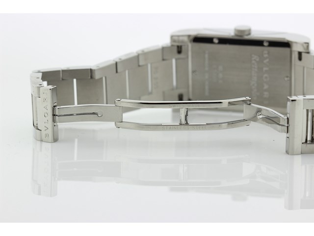Heren polshorloge, bvlgari, rettangolo, witte wijzerplaat, ca 2000 - afbeelding 7 van  10