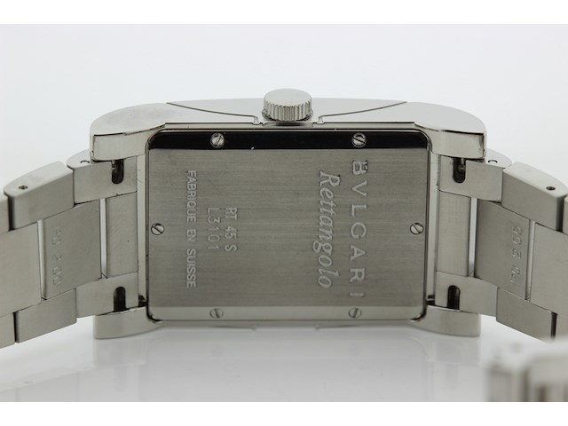 Heren polshorloge, bvlgari, rettangolo, witte wijzerplaat, ca 2000 - afbeelding 8 van  10