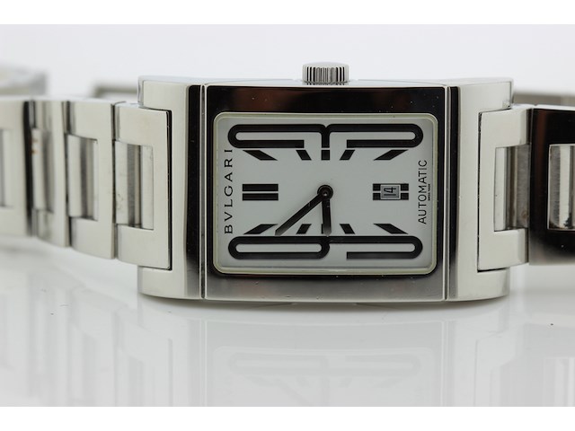 Heren polshorloge, bvlgari, rettangolo, witte wijzerplaat, ca 2000 - afbeelding 9 van  10