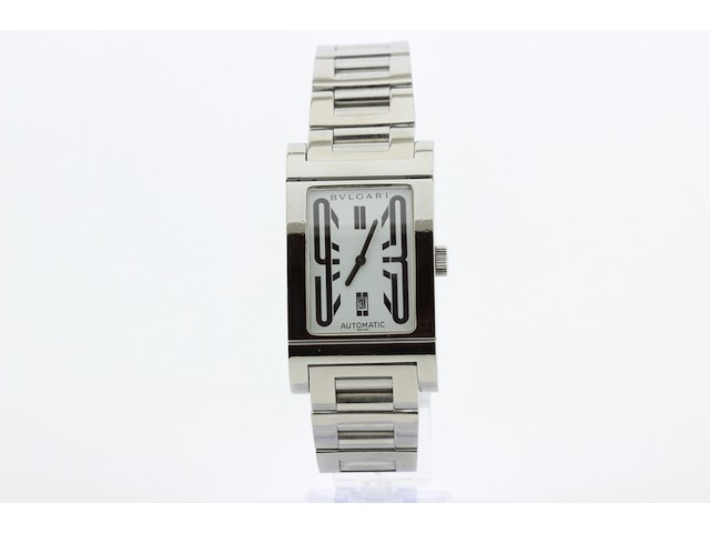 Heren polshorloge, bvlgari, rettangolo, witte wijzerplaat, ca 2000 - afbeelding 1 van  9