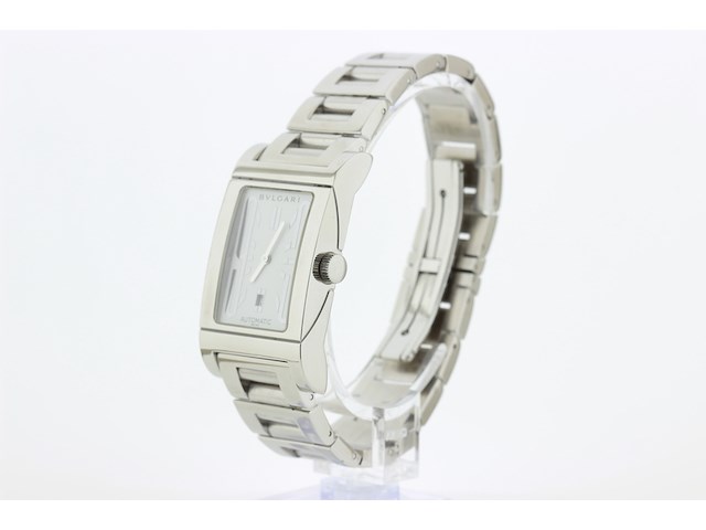 Heren polshorloge, bvlgari, rettangolo, witte wijzerplaat, ca 2000 - afbeelding 4 van  9