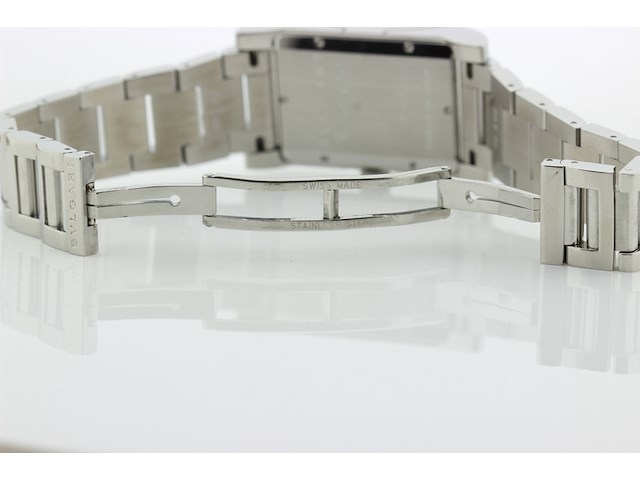 Heren polshorloge, bvlgari, rettangolo, witte wijzerplaat, ca 2000 - afbeelding 7 van  9