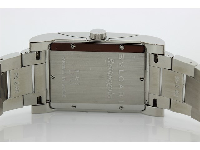 Heren polshorloge, bvlgari, rettangolo, witte wijzerplaat, ca 2000 - afbeelding 8 van  9