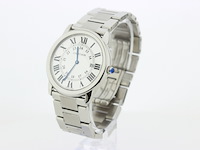 Heren polshorloge, cartier, ronde solo de cartier, witte wijzerplaat, ca. 2015 - afbeelding 3 van  11