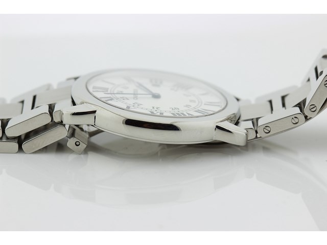 Heren polshorloge, cartier, ronde solo de cartier, witte wijzerplaat, ca. 2015 - afbeelding 5 van  11